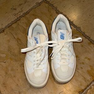 New Balance Cream and Blue Sneakers